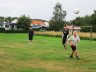 Fra venstre Jan Jensen, Dan Jelsing og Brian i gang med træning på Rønnebærvej inden havnefestfodbold 2012