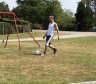 Dan Jelsing under opvarmning på Rønnebærvej før Havnefestfodbolden 2013