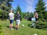 Brian, Bo & Rasmus ved Fodboldgolf 2026. I baggrunden ses 